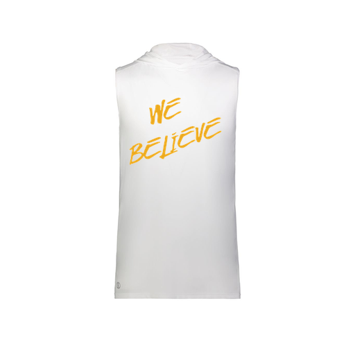 [222590.005.XS-LOGO2] Men's CoolDry Sleeveless Hoodie (Adult XS, White, Logo 2)