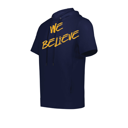 [222505.065.S-LOGO2] Men's Venturs Soft Knit Short Sleeve Hoodie (Adult S, Navy, Logo 2)