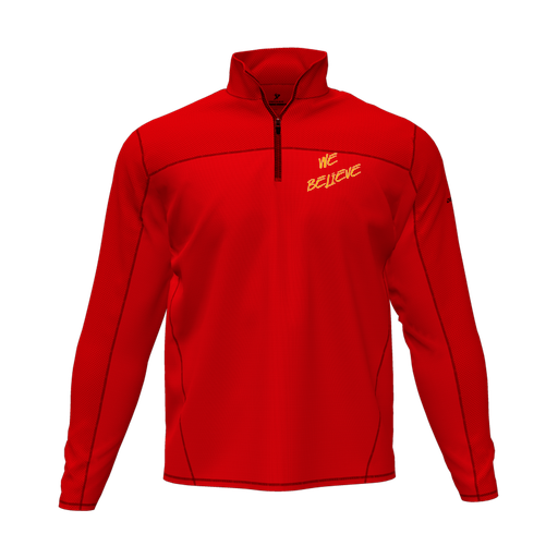 [CUS-DFW-QTRZ-PER-LSL-RED-AS-LOGO2] Quarter Zip Pullover (Adult S, Red, Logo 2)
