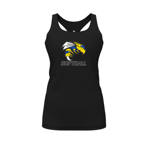[CUS-DFW-RCBK-PER-BLK-FYS-LOGO1] Racerback Tank Top (Female Youth S, Black, Logo 1)
