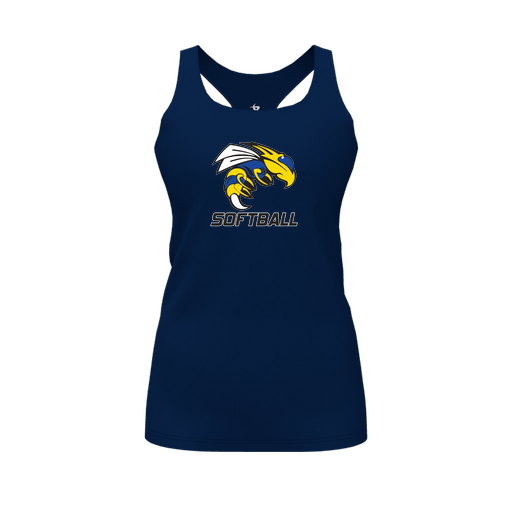 [CUS-DFW-RCBK-PER-NVY-FYS-LOGO1] Racerback Tank Top (Female Youth S, Navy, Logo 1)