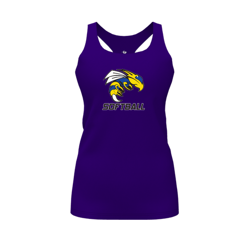 [FT0TRBPP-FYS-LOGO1] Decker Racerback Tank Top (Female Youth S, Purple, Logo 1)