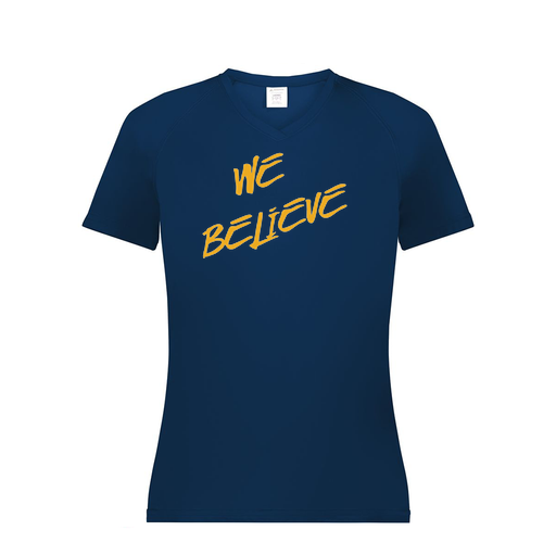 [2792.065.XS-LOGO2] Ladies Smooth Sport V-Neck T-Shirt (Female Adult XS, Navy, Logo 2)