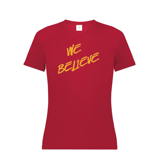 [2792.083.XS-LOGO2] Ladies Smooth Sport V-Neck T-Shirt (Female Adult XS, Red, Logo 2)