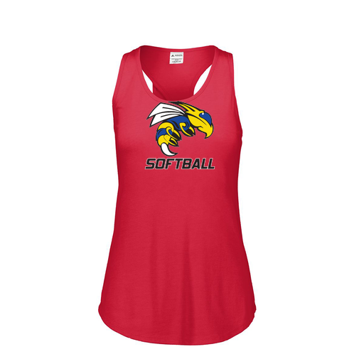 [3078.V96.S-LOGO1] Ladies Tri Blend Tank Top (Female Adult S, Red, Logo 1)