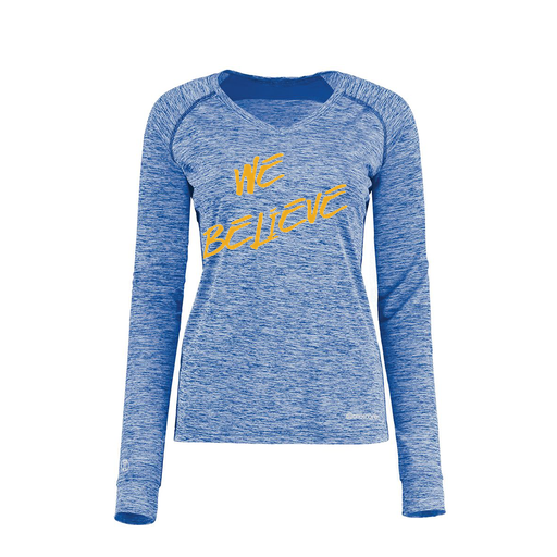 [222770.U55.XS-LOGO2] Ladies Electric Long Sleeve Shirt (Female Adult XS, Royal, Logo 2)