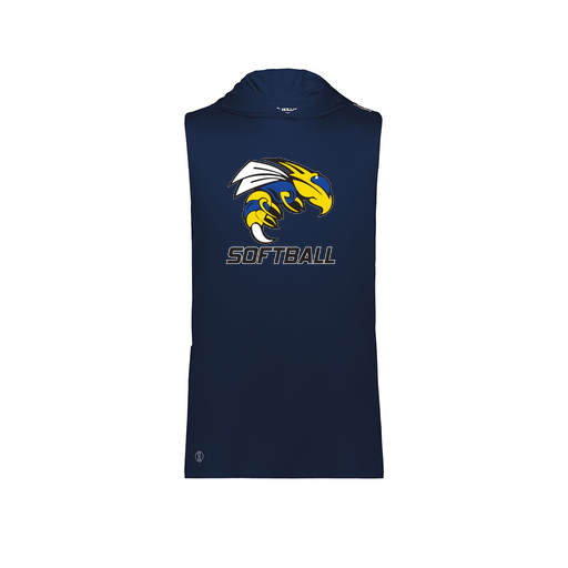 [222590.065.XS-LOGO1] Men's CoolDry Sleeveless Hoodie (Adult XS, Navy, Logo 1)