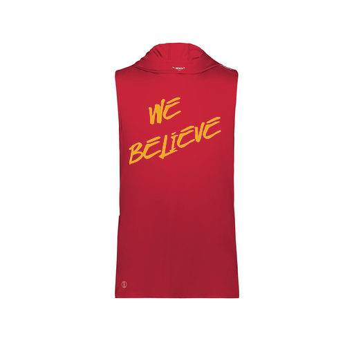 [222590.083.XS-LOGO2] Men's CoolDry Sleeveless Hoodie (Adult XS, Red, Logo 2)