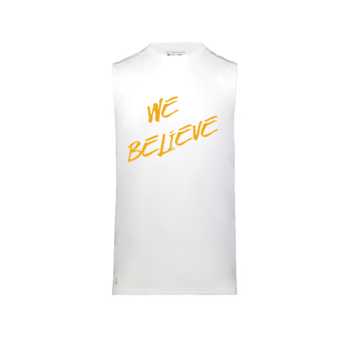 [222593.005.S-LOGO2] Men's CoolDry TankTop (Adult S, White, Logo 2)