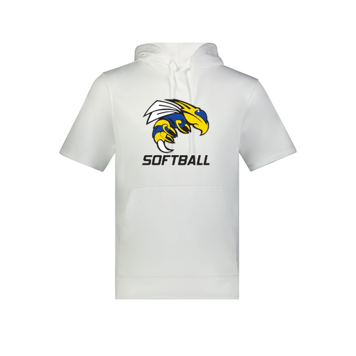 [6871.005.S-LOGO1] Men's Dri Fit Short Sleeve Hoodie (Adult S, White, Logo 1)