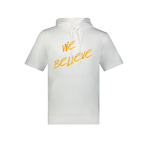 [6871.005.S-LOGO2] Men's Dri Fit Short Sleeve Hoodie (Adult S, White, Logo 2)