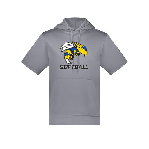 [6871.059.S-LOGO1] Men's Dri Fit Short Sleeve Hoodie (Adult S, Gray, Logo 1)