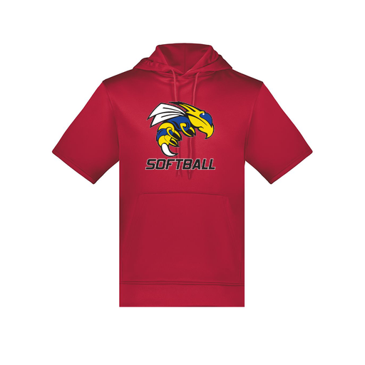 [6871.083.S-LOGO1] Men's Dri Fit Short Sleeve Hoodie (Adult S, Red, Logo 1)
