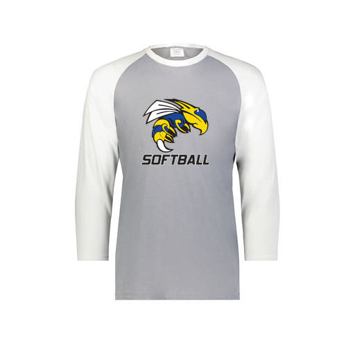 [6879.74S.S-LOGO1] Men's Vintage 3/4 Sleeve T-Shirt (Adult S, White, Logo 1)