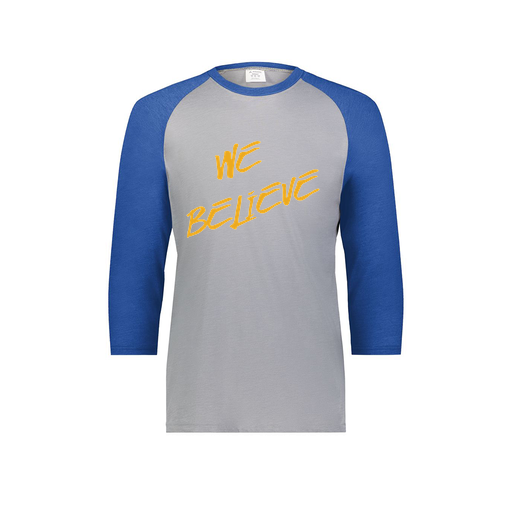 [6879.28V.S-LOGO2] Men's Vintage 3/4 Sleeve T-Shirt (Adult S, Royal, Logo 2)