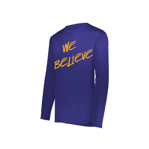 [222822.747.XS-LOGO2] Men's LS Smooth Sport Shirt (Adult XS, Purple, Logo 2)