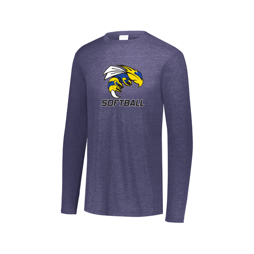 [FTLCUBNV-AXS-LOGO1] Decker Men's Tri-Blend T-Shirt - Long Sleeve (Adult XS, Navy, Logo 1)