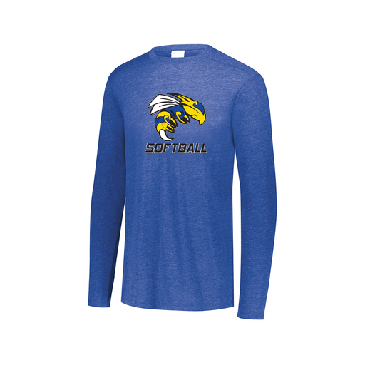 [FTLCUBRY-AXS-LOGO1] Decker Men's Tri-Blend T-Shirt - Long Sleeve (Adult XS, Royal, Logo 1)
