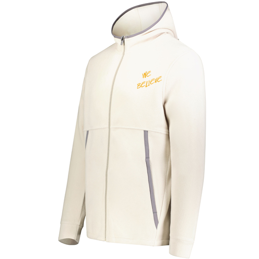 [6858.53T.XS-LOGO2] Men's Chill Full Zip Fleece (Adult XS, White, Logo 2)
