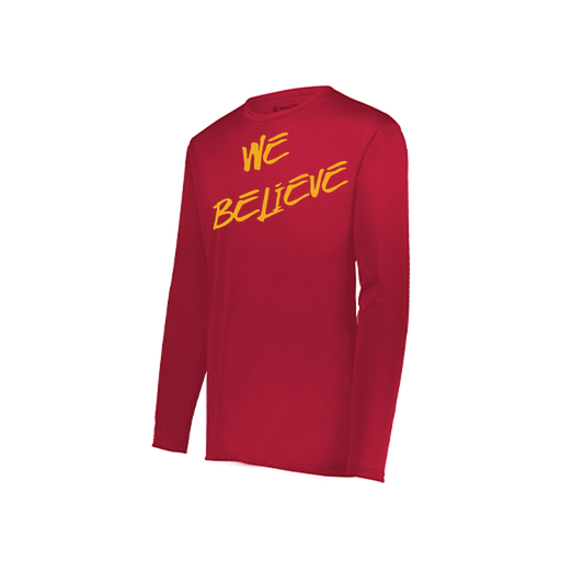 [222823.083.S-LOGO2] Youth LS Smooth Sport Shirt (Youth S, Red, Logo 2)
