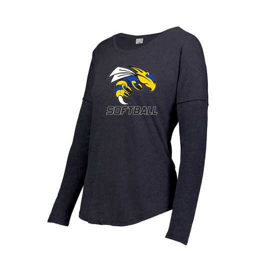 [FTLCUBNV-FAS-LOGO1] Decker Women's Tri-Blend T-Shirt - Long Sleeve (Female Adult S, Navy, Logo 1)